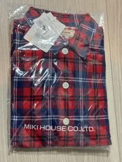 【新品未使用】 MIKI HOUSE 赤・青 チェック柄 長袖シャツ