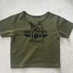 オリーブグリーン y2k Tシャツ