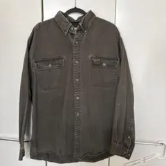Carhartt ダークグレー ボタンアップシャツ L