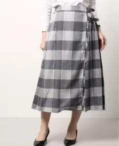 サマンサモスモス チェック　ラップ風スカート