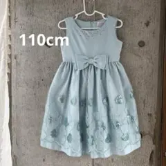 プリンセス　ノースリーブドレス　ワンピース　ハート刺繍　リボン　110