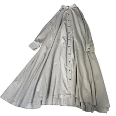 極美品❤️ミズイロインド フレアロングシャツワンピース ゆったり 長袖マーコート