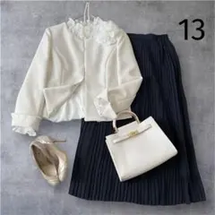 美品✨セットアップ フォーマル 大きいサイズ13 組合せ アイボリー/ネイビー