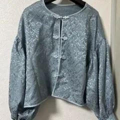 JUNOAH チャイナシャツ Mサイズ ライトブルー
