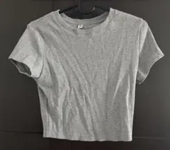 GU リブクルーネックTシャツ グレーのサムネイル