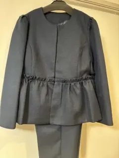 ネイビー　ペプラム　セレモニースーツ　2L(13〜15号)