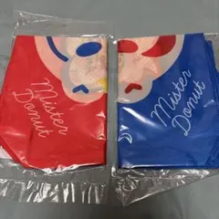 ミスドエコバッグ　赤と青　オサムグッズ