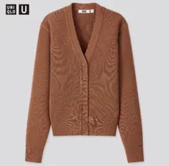 UNIQLO U メリノブレンドVネックカーディガン（長袖） 34 BROWN
