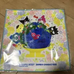 トゥンクトゥンク　サンリオ　ミニタオル　ハンカチ　GREEN×EXPO2027