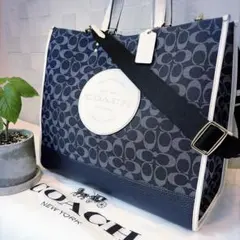 【極美品】COACH コーチ ショルダーバッグ 2way デンプシー40 デニム