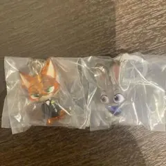 ズートピア　めじるしアクセサリー　ニック　ジュディ　2点セット　ガチャ