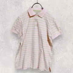 エルエルビーン ポロシャツ XS ピンク ボーダー 半袖 個性的のサムネイル