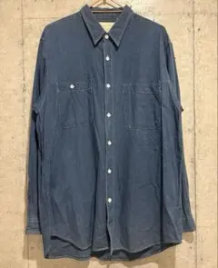 80's vintage Paris Texas インディゴシャンブレーシャツ