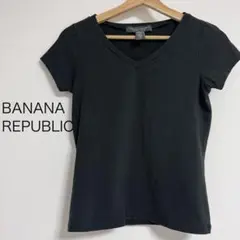 春夏 レディース バナナリパブリック VネックTシャツ 黒 サイズ XSのサムネイル