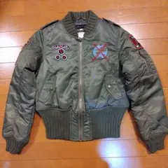 シマロン　レディースMA-1ブルゾン オリーブグリーン　（刺しゅう　パッチ付き）