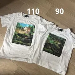 兄弟 おそろい 恐竜プリントTシャツ 2枚セットのサムネイル