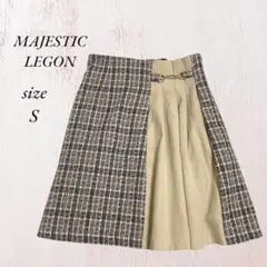 272 マジェスティックレゴン ラップライク 切替 ミニスカート S ブラウン