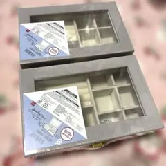 【新品未使用】ダイソー　ジュエリーボックス　2個セット　グレーのサムネイル
