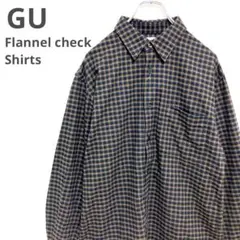 【新品タグ付✨】GU フランネルチェックシャツ ネルシャツ ジーユー 長袖 M
