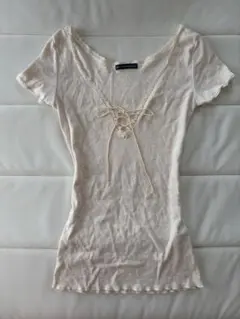 Brandy Melville レースアップ 半袖Tシャツのサムネイル