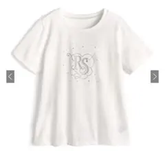 GRL ラインストーンロゴTシャツ ホワイト Fサイズ　sm503