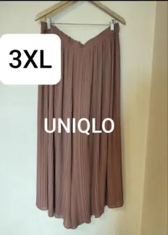 UNIQLO プリーツガウチョパンツ XL ベージュピンク ワイド ユニクロ