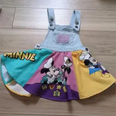 しまむら　リトシー　ディズニー　デニムジャンパースカート