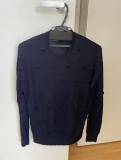 Theory ネイビー ポンポンニット S