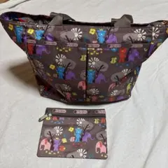 レスポートサック　アニマルトートバッグ　ポーチ付き美品⭐︎