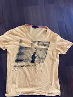 アバハウス オレンジ グラフィックプリント Tシャツ