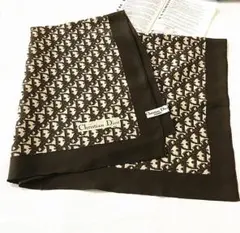 クリスチャンディオールビンテージロゴトロッター総柄シルク大判スカーフ