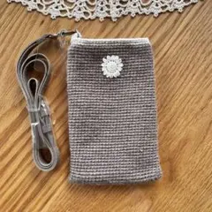 手編みハンドメイド　スマホショルダー