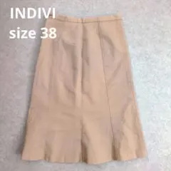 美品INDIVI インディヴィ 膝丈 フレアスカート 綺麗め オフィカジ
