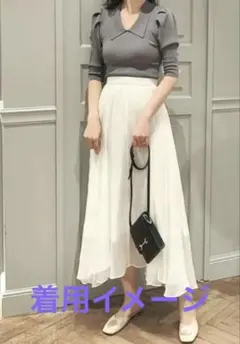 snidel☆ニットカラーパフスリリブプルオーバー