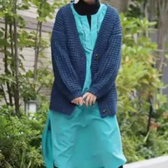 チチカカ　ニットカーディガン　長袖　カノコ編み