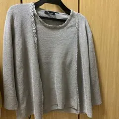 Aquascutum グレー 五分袖カーディガンのサムネイル