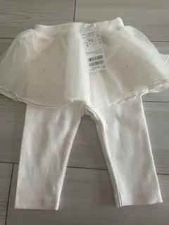 【新品・未使用】プティマイン　チュールスカート付きパンツ 80(SS) ホワイト