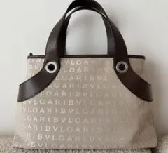BVLGARI ロゴマニア トートバッグ ベージュ ブラウンのサムネイル