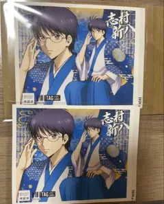 銀魂　吉原大炎上　ラベル缶　サントリー　ステッカー　志村新八　２枚