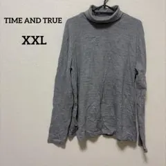 TIME AND TRUE 【XXL】 グレー タートルネック シンプル