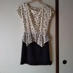 ペプラムワンピース ドレス