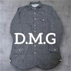 D.M.G ドミンゴリネンバンドカラーシャツ 麻100 日本製 黒 サイズ2