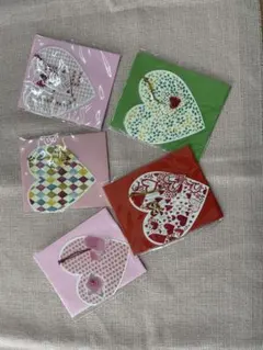 ハート型メッセージカード5枚セット