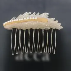 acca パール付き葉型ヘアコーム