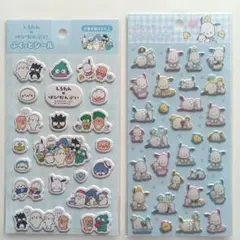 しろたん×はぴだんぶい　ポチャッコ ぷくっとシール 　2点