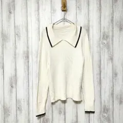 GU ジーユー (M)　リブ バイカラー セーター
