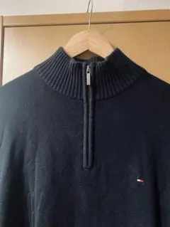 TOMMY HILFIGER ネイビー ハーフジップセーター L
