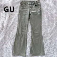 人気✨️GU スリムフレアパンツ 356423 スキニー ジーンズ デニム 普通丈