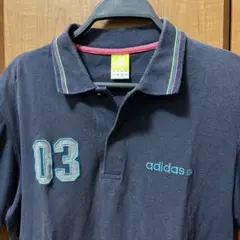 adidas NEO LABEL ポロシャツ ネイビー 03刺繍 Oサイズのサムネイル