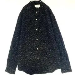 MANUAL ALPHABET レオパード ノーカラーシャツ コーデュロイ M